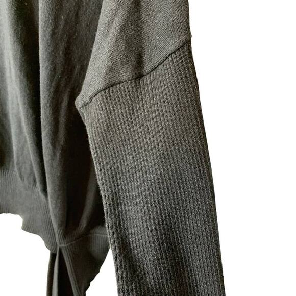 PLANET by Lauren G Black Pima Oversized Crewneck Ribbed Sweater One Size - Picture 6 of 10